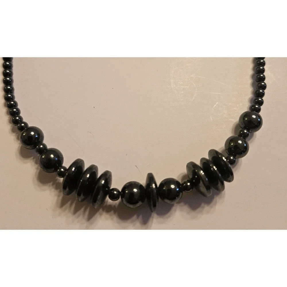 Healing Hematite Necklace Boho Artsy Gemstone